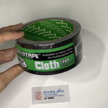 GOLD GREEN Lakban Kain Hitam Isolasi Cloth Tape 1 1.5 2” inch x 10 yard - lakban jilid 2" (46mmx10yd