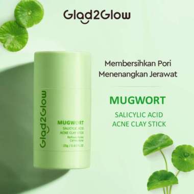 Glad2Glow Real Mugwort Clay Mask Stick Salicylic Acid Acne Jerawat 25g