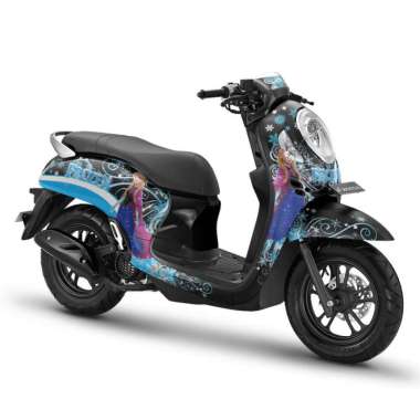 Decal Full body Stiker Honda Scoopy 2021 2023 2022 2020 Frozen - Hitam Putih