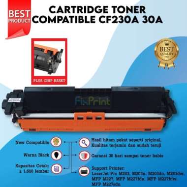 Cartridge Toner 30A Cf230A Compatible Laserjet M203 M227 Black Chip Multicolor