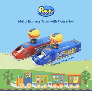 Pororo Metal Express Train with Figure Toy / Mainan Kereta