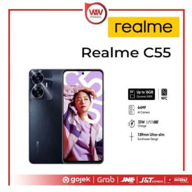 Hp Realme C55 NFC Ram 6GB Internal 128GB Garansi Resmi Hitam Malam