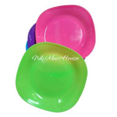 Piring Plastik Polos Segi Kecil / Piring Plastik Caca Kecil