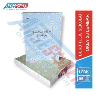 Aksesoren Buku Tulis Sekolah Boxy Okey [Isi 36 Lembar/10 Buku] Alat Tulis Sekolah / ATK Buku Panjang
