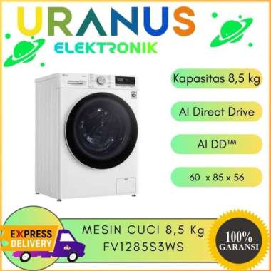 LG FV1285S3WS Mesin cuci front loading LG inverter 8,5KG FV1285S3VS
