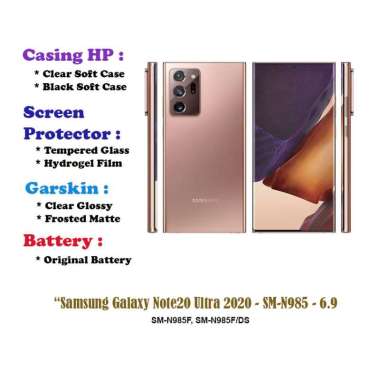 Samsung Galaxy Note20 Ultra 2020 - SM-N985 - 6.9 inch - Case - Screen Protector - Battery - Dll Shoc