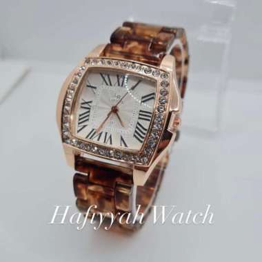 FREE BOX !!! Jam Tangan Cewek Rantai Macan Leopard Coklat Fashion Termurah Mewah Import Berkualitas