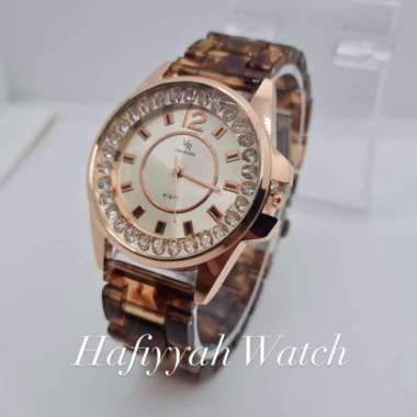 FREE BOX !!! Jam Tangan Cewek Rantai Macan Leopard Coklat Fashion Termurah Mewah Import Berkualitas