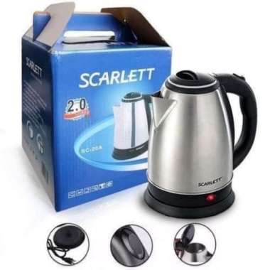 Teko Listrik 2 Liter Stainless Scarlett Otomatis Ceret Ketel Listrik