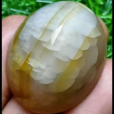 Akik Natural Batu Pandan Kapas Semu Nanas Sutra Merah Lumut OliAntik30