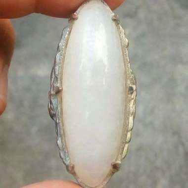 Cincin Akik Batu Pandan Kapas Putih Sisik 10