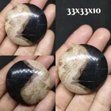 Natural Akik Batu Motif Badar Gambar Yin Yang Unik Antik