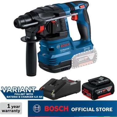 Bosch Brushless Rotary Hammer / Bor Bobok Baterai 18V GBH 185-LI Full Set 4.0 Ah