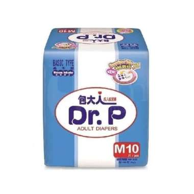 Dr.P Adult Diaper Basic Type/ Pampers Dewasa Sekali Pakai M 10