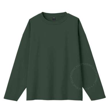 ELLIPSESINC Kaos Lengan Panjang Jumbo Polos XXXL ARMY GREEN