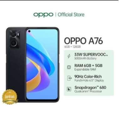 OPPO HANDPHONE A76 RAM6/128GB HITAM BERSINAR