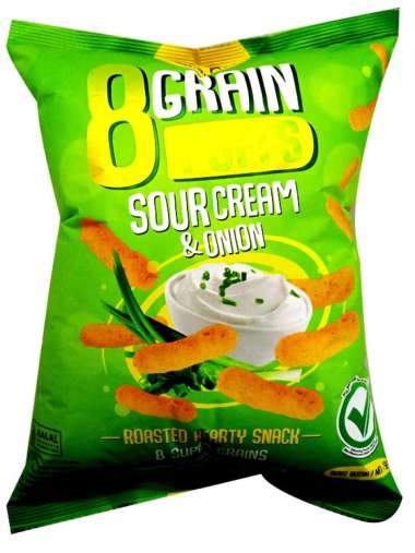 SNACK BAYI 8 GRAIN PUFFS RASA SOUR CREAM AND ONION 50GR