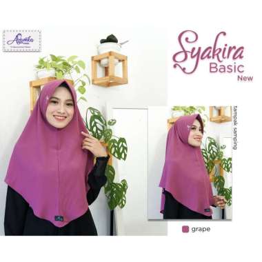 Khimar Instan Syakira Basic New by Azamka Hijab Dewasa Bubble Crepe Grape