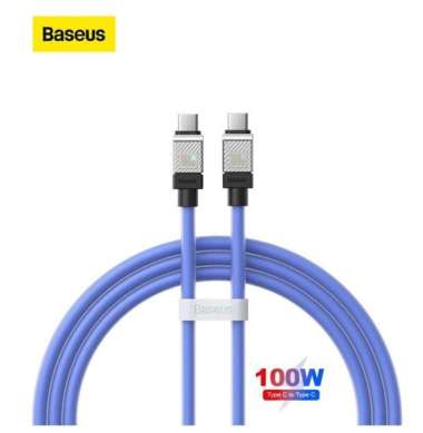 BASEUS KABEL DATA COOLPLAY TYPE C TO TYPE C 100W PD FAST CHARGING 2 Meter Biru
