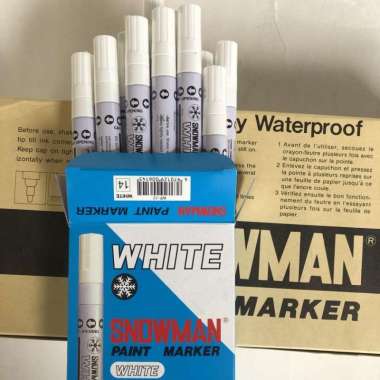 spidol SNOWMAN paint marker permanent WP-12 (lusin) Putih