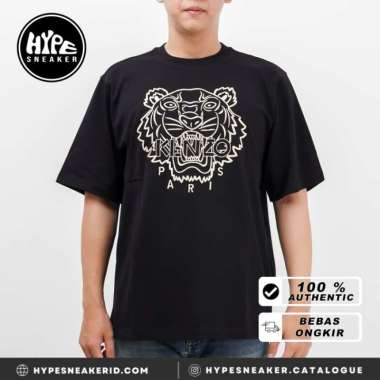 Kaos KENZO TIGER EMBROIDERY CREAM BLACK TSHIRT 100% ORIGINAL S