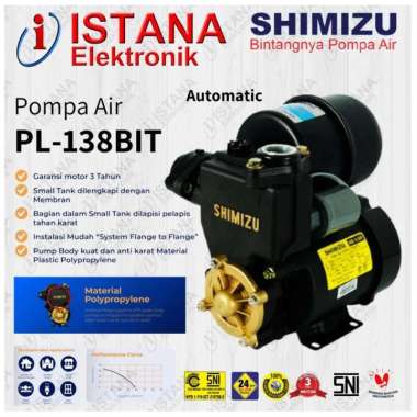 SHIMIZU POMPA AIR OTOMATIS SUMUR DANGKAL PL-138BIT