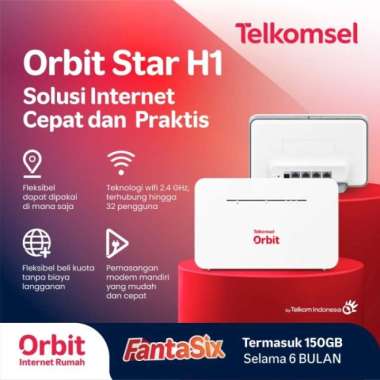 Telkomsel Orbit Star H1 Modem WiFi 4G B311 B311B Free Kuota Multivariasi Multicolor