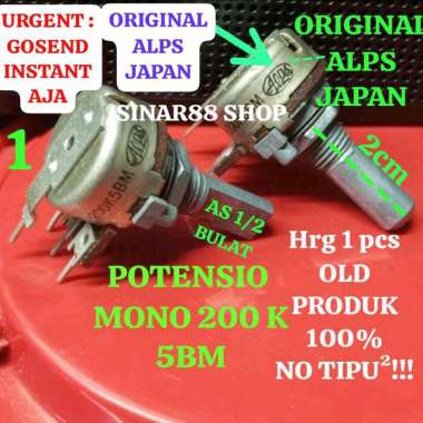 POTENSIO MONO+CT 200K5BM AS SETENGAH BULAT ALPS JAPAN ORIGINAL ASLI VARIABLE TRIMPOT