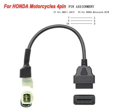 Honda Motor OBD2 Connector 6 pin dan 4 pin Adapter Extension 4 pin