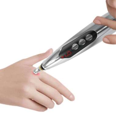 Alat Therapy Akupuntur Magnetic Pen Massager 9 Gears - DF-668 - Silver