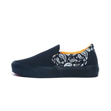 SABA Slip on Paisley - Sepatu Sneakers Casual Pria Wanita 44 all black