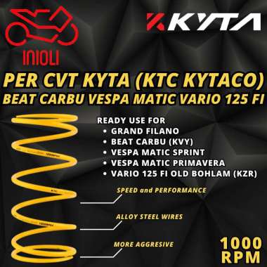 PER CVT KYTA KTC KYTACO BEAT CARBU VARIO 125 FI OLD VESPA SPRINT PRIMAVERA 125 150 1000 RPM OLD BOHL