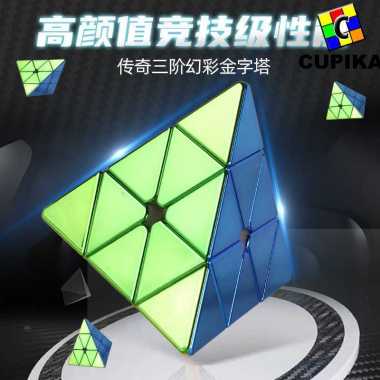 RUBIK Pyraminx CHROME CYCLONE BOYS FEIJUE 3x3x3 ASLI Original 3x3 NO MAGNET