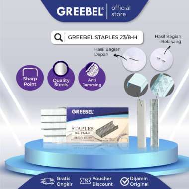 GREEBEL ISI STAPLES/Isi Stapler/Isi Jepretan/Isi Necis Stapler Hekter/Refill Stapler atk office STAP