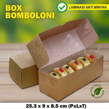 Dus Kotak Box Donat Bomboloni | KRAFT COKLAT (50pcs)