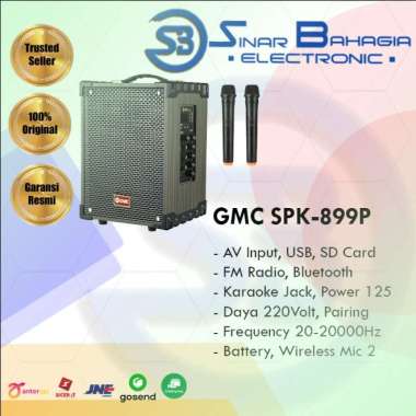 GMC SPK-899P SPEAKER BOX ,USB, MIC 2 PC BLUETOOTH 6.5 INCH (NEW) (KHUSUS BANDUNG)
