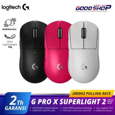Logitech G PRO X SUPERLIGHT 2 Mouse Gaming Wireless E-Sports Magenta