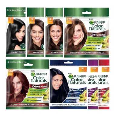 GARNIER Color Naturals Pewarna Rambut Sachet 3 Coklat Kehitaman