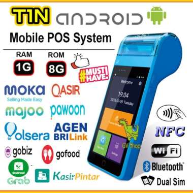 Mesin Kasir Android Pos Smartcom 4G support NFC Barcode Scanner Multicolor
