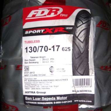 130/70-17 Sport XR Evo Tubeless, Ban Motor Merk FDR