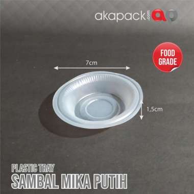 Wadah mika tray sambal isi 300pcs PUTIH