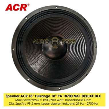 Promo Terbatas !!!!! Speaker 18 Inch Acr 18700 Deluxe Mk1 Dlx 18700 Acr Full Range 18 In Multicolor