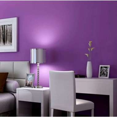 WALLPAPER STIKER DINDING MORAH UNGU POLOS BERTEKSTUR