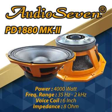 Promo Terbatas !!!!! Woofer 18" Driver Speaker Subwoofer 18 Inch Audio Seven Pd1880 Mk-Ii Multicolor