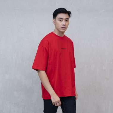 Houseofcuff Kaos Oversized T-shirt Pria Unisex Tebal Oversize Merah XXL