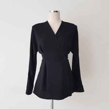 FBT Baju Kerja Wanita 2023 VIRGO BLOUSE Bahan MOSSCREPE Blouse Korean Style Remaja Kekinian Viral Oo
