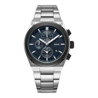 Expedition Pria E 6850 Jam Tangan Rantai Anti Air Original 100% Terbaru Mewah Silver Blue