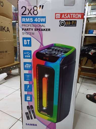 speaker meeting portable ASATRON SAMBA 2 x 8 inch + 2 mic wireless