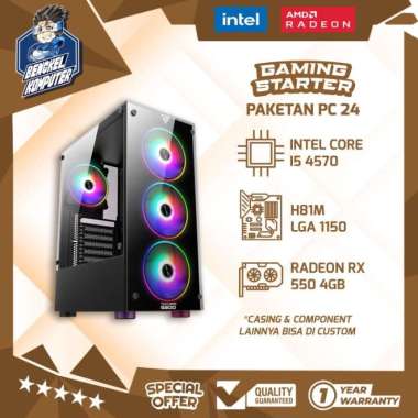 PC GAMING STARTER 24 | INTEL i5 4570 | RX 550 4GB | PC GAMING MURAH 1TB - 16GB