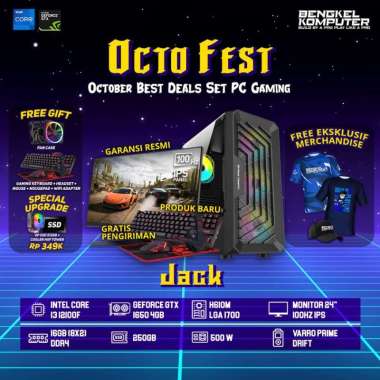PC OCTOFEST JACK - I3 12100F - GTX 1650 4GB - PC GAMING FULLSET DEFAULT